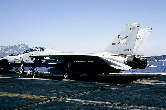 US Navy VF-103  Grumman F-14B Tomcat 162920/AA-203 on board USS Saratoga (1992)