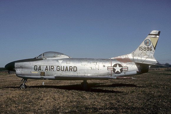 USAF Georgia ANG North American F-86L 51-5896 displayed at Calhoun (1983)