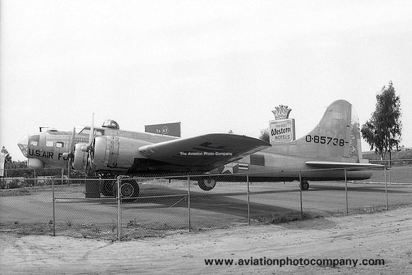USAF Boeing DB-17G Flying Fortress 44-85738 displayed at Tulare - Mefford Field (1972)