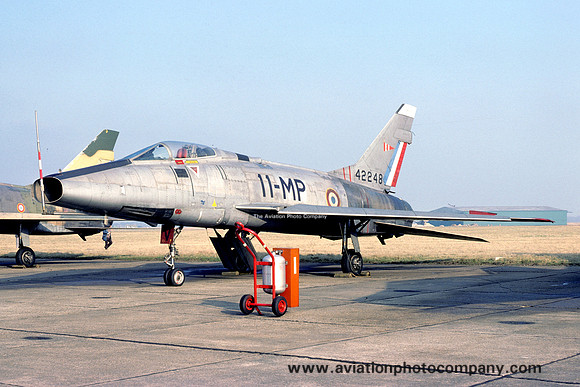 French Air Force North American F-100D Super Sabre 42248/11-MP stored at RAF Sculthorpe (1976)