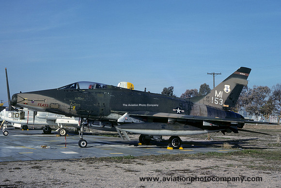 USAF Michigan ANG 107 TFS North American F-100D Super Sabre 56-3153 at MASDC Davis Monthan (1979)