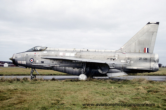 Ex Saudi Air Force English Electric Lightning F.53 ZF581 stored at Warton (1987)