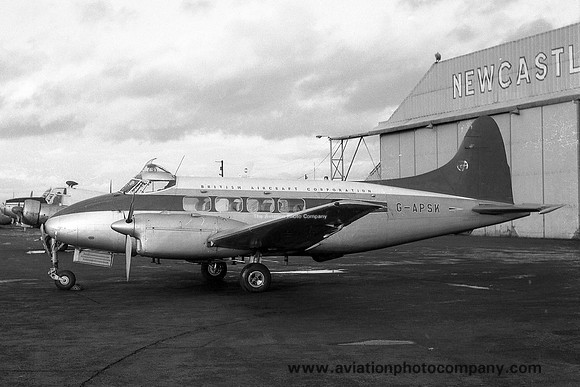 British Aircraft Corporation De Havilland Dove 5 G-APSK at Newcastle (1966)