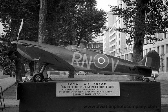 RAF Supermarine Spitfire K9942 on Whitehall (1959)