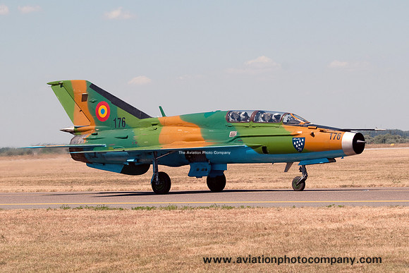 Romanian Air Force Mikoyan MiG-21UM 176 at the Kecskemet Airshow (2013)