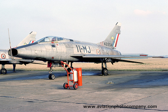 French Air Force North American F-100D Super Sabre 42254/11-MJ stored at RAF Sculthorpe (1976)