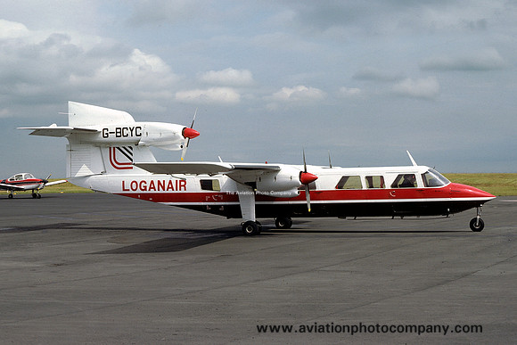 Loganair Britten-Norman BN-2A Mk.III-1 Trislander G-BCYC at Newcastle (1977)