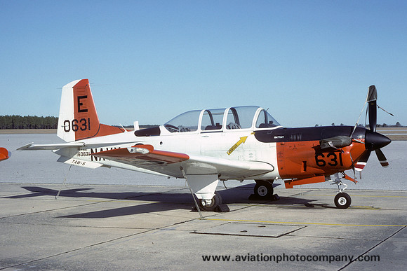 US Navy TAW-5 Beech T-34C Mentor 160631/E at NAS Whiting Field (1984)