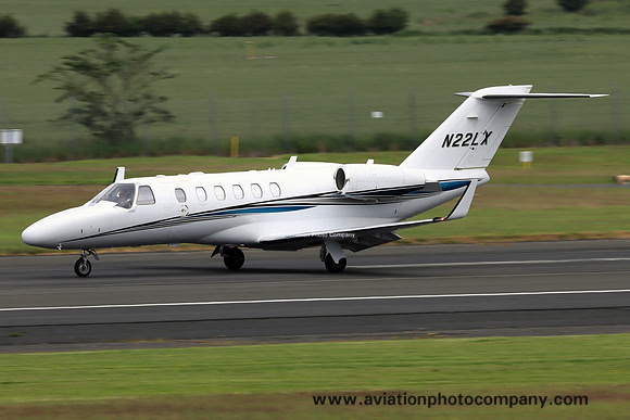 Cessna 525A CitationJet CJ2+ N22LX at Prestwick (2022)