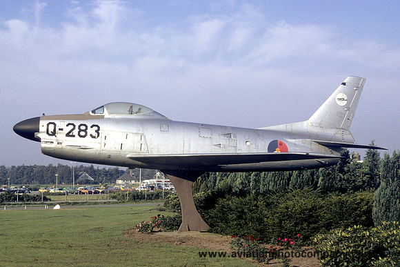 Dutch Air Force North American F-86K Sabre Q-283 displayed at Twenthe (1974)
