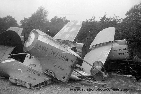 Royal Navy Hawker Sea Hawk parts at Lasham