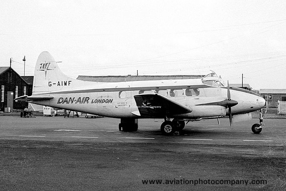 Dan Air London De Havilland Dove 1 G-AIWF at Newcastle Woolsington