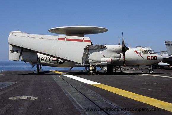 US Navy VAW-124 Grumman E-2C Hawkeye 163540/AJ-600 on board USS Enterprise (2001)