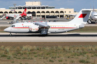 Bahrain Amiri Flight BAe 146 RJ-85 A9C-HWR at Malta Luqa IAP (2023)