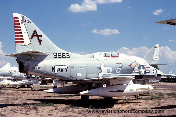 US Navy VA-204 Douglas A-4L Skyhawk 149583/AF-404 at MASDC Davis Monthan (1978)