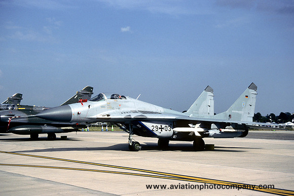 German Air Force JG73 Mikoyan MiG-29G 29+03 at RIAT Fairford (2002)