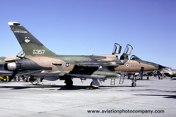 USAF DC ANG 121 TFS Republic F-105F Thunderchief 63-8357 at Nellis AFB (1980)