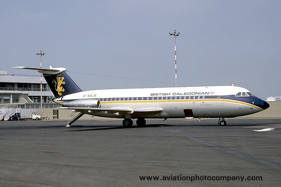 British Caledonian BAC-111 G-ASJE at Newcastle Woolsington (1978)