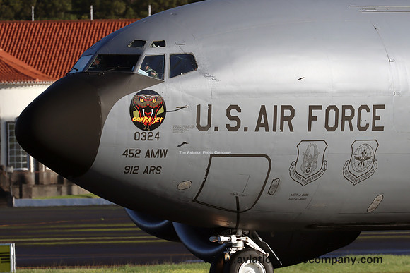 USAF AFRC 452 AMW 912 ARS Boeing KC-135R Stratotanker 60-0324 at Lajes (2025)