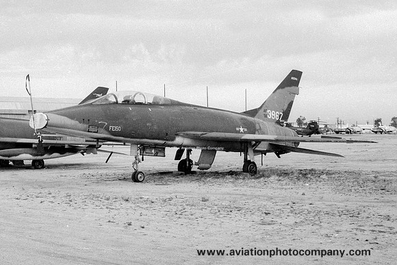 USAF Arizona ANG North American F-100F Super Sabre 56-3867 at MASDC Davis Monthan (1972)