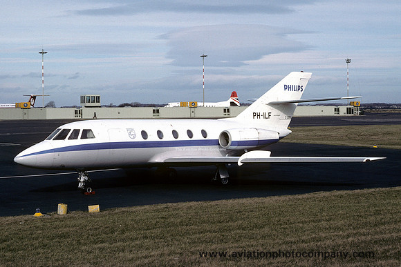 Philips Dassault Falcon 20 PH-ILF at Newcastle (1977)