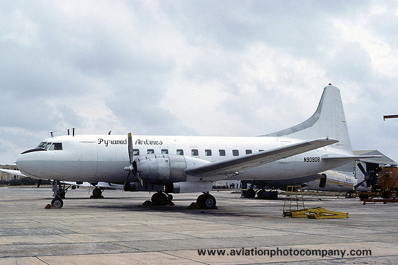 Pyramid Airlines Convair 440 N90908 at Hal Far (1978)