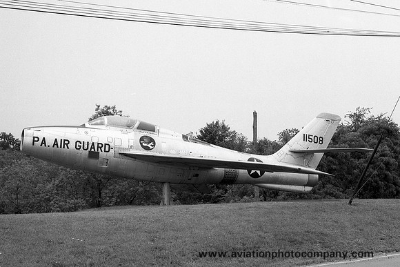 USAF Pennsylvania ANG Republic F-84F 51-1508 displayed at Pittsburgh AP