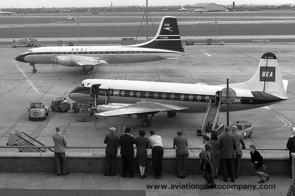 British European Airways Vickers Viscount 802 G-AOHK at Heathrow (1964)