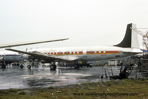 Douglas DC-7C N90801 at Miami IAP (1978)