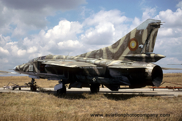 Romanian Air Force Mikoyan MiG-23UB 111 stored at Timisoara (2003)