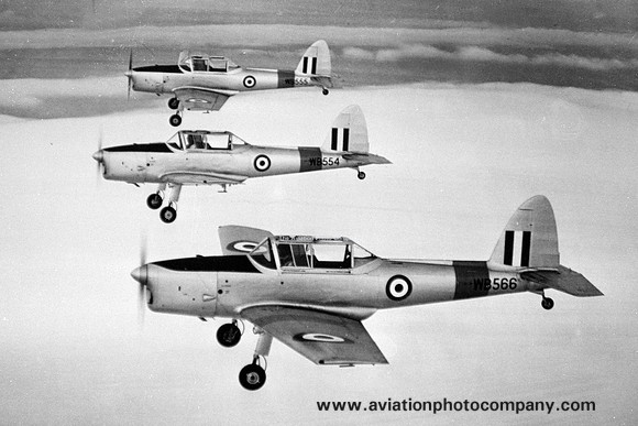 RAF DHC-1 Chipmunk T.10s WB566, WB554 and WB555