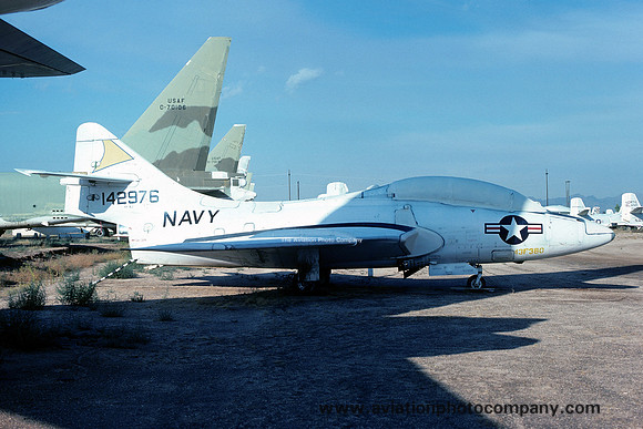 US Navy NATC Grumman TF-9J 142976 at MASDC Davis Monthan (1975)