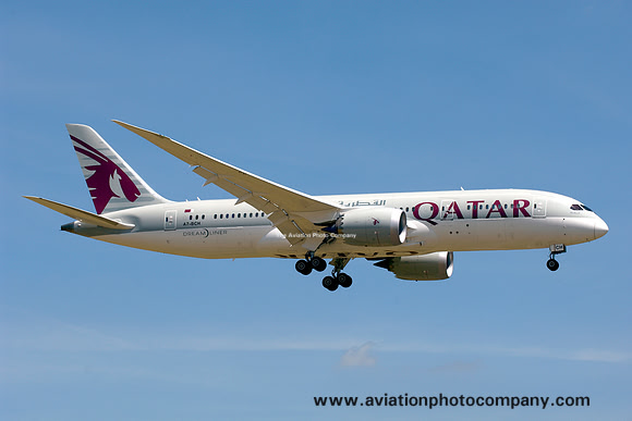 Qatar Airways Boeing 787-8 A7-BCH at Zurich (2014)