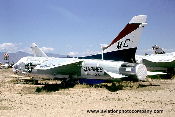 US Marines VMF-351 Chance F-8L Crusader 147016/MC-1 at MASDC Davis Monthan (1976)