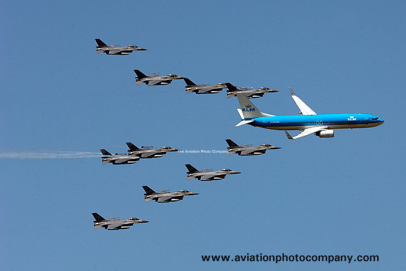 Dutch Air Force F-16s and KLM Boeing 737 Flypast at Volkel Airshow (2013)