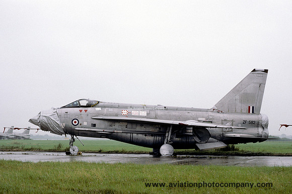 Ex Saudi Air Force English Electric Lightning F.53 ZF582 stored at Warton (1987)