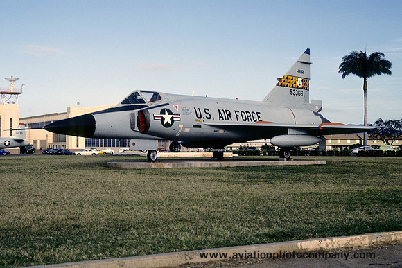 USAF Hawaii ANG Convair F-102A Delta Dagger 55-3366 displayed at Hickam AFB (1979)