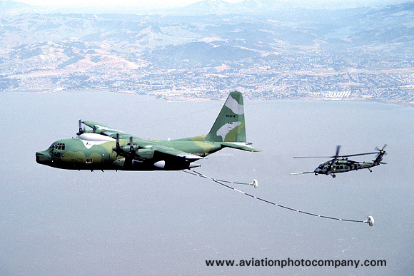 USAF California ANG Lockheed HC-130P Combat King with Sikorsky MH-60G (1991)