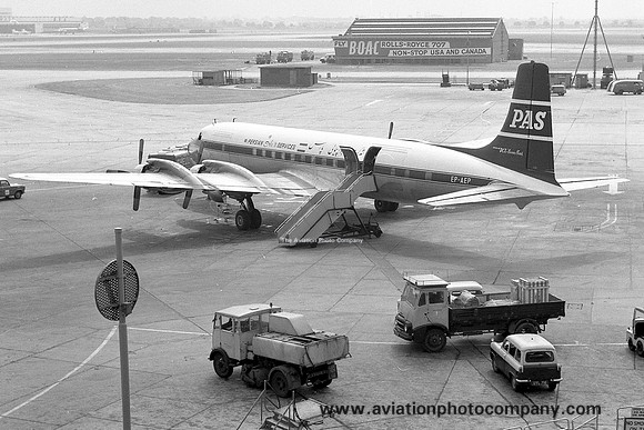 Persian Air Services Douglas DC-7C EP-AEP at London Heathrow