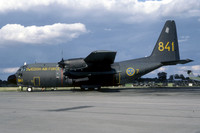 Swedish Air Force F7 Lockheed C-130H Hercules (Tp84) 84001/841 at IAT Fairford (1987)