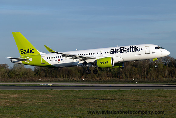 Air Baltic Airbus A220-300 YL-AAW at Manchester (2024)
