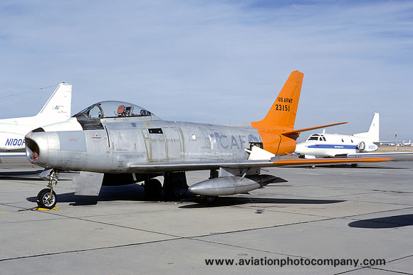US Army Canadair CL-13 Sabre Mk5 23151 at Mojave (1980)
