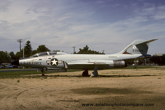 USAF Washington ANG McDonnell F-101B Voodoo 58-0335 as '57-0439' displayed at Fairchild AFB (1985)