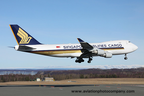 Singapore Airlines Cargo Boeing 747-400F 9V-SFI at Anchorage (2016)