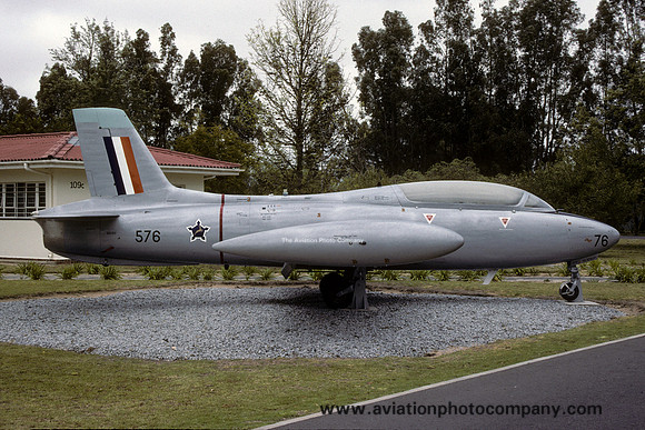 South African Air Force Atlas MB.326M Impala I 576 displayed at Langebaanweg