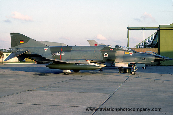 West German AF AKG52 McDonnell RF-4E Phantom 35+69 at RAF Lossiemouth (1985)
