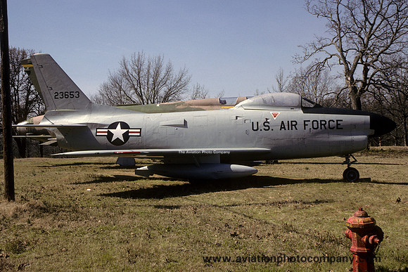 USAF North American F-86D Sabre 52-3653 displayed at Camp Robinson (1986)