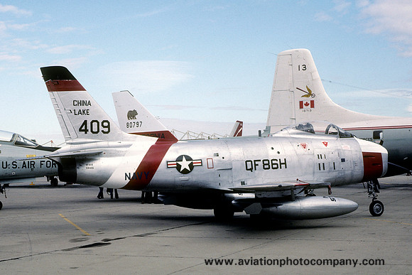 US Navy China Lake North American QF-86H Sabre 531409 at NAS Moffett Field (1980)