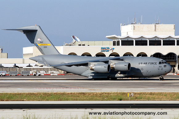 USAF 437/315 AW McDonnell Douglas C-17A 02-1101 at Malta IAP (2014)