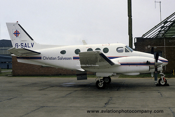 Christian Salvesen Beech C90 King Air G-SALV at RAF Lossiemouth (1985)
